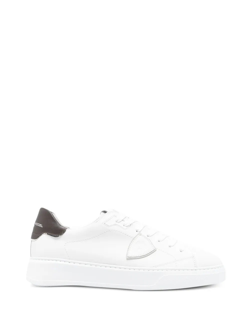 Philippe Model Paris Temple logo-patch leather sneakers - Bianco