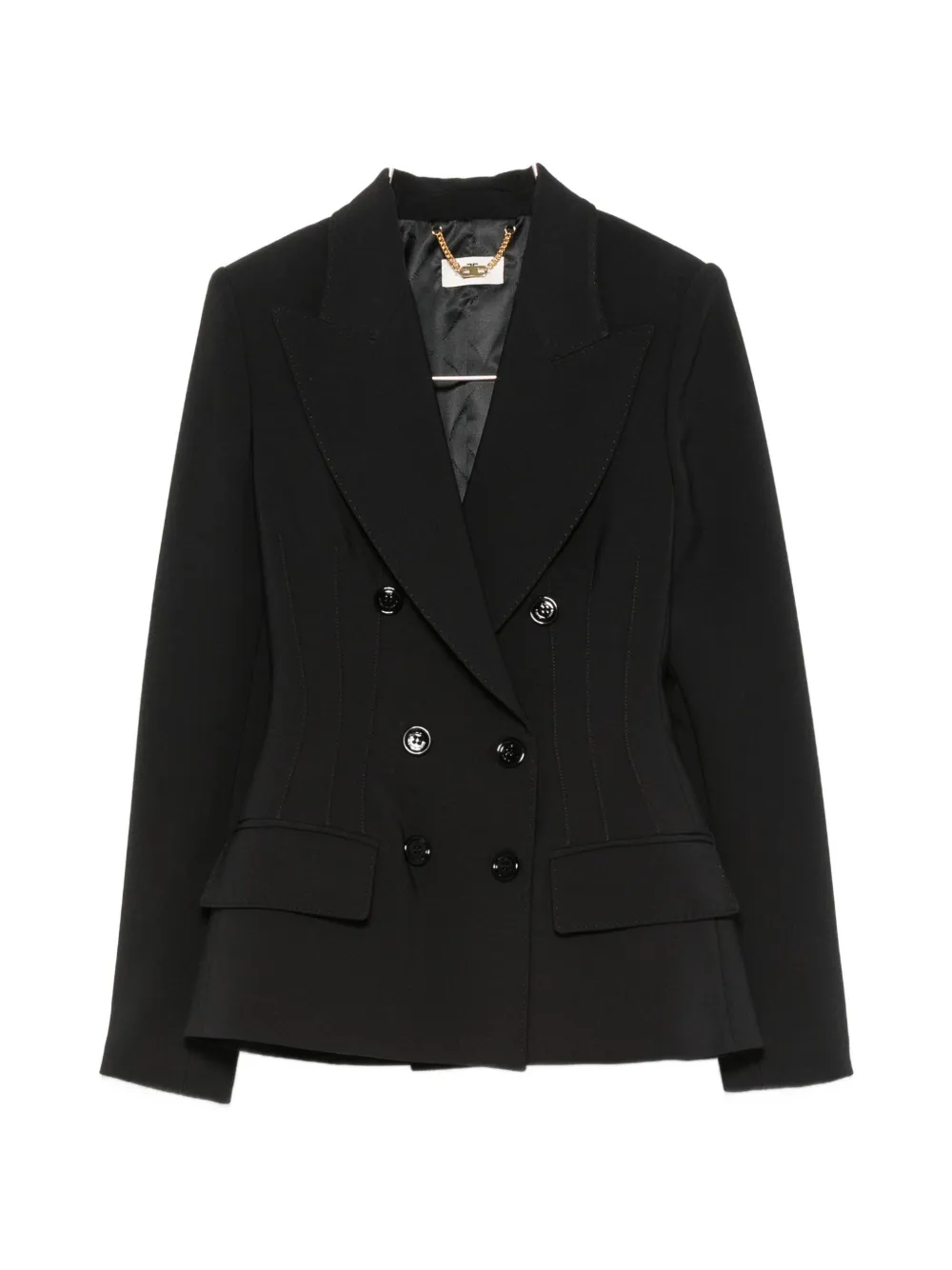 Elisabetta Franchi double-breasted peaked-lapel blazer - Nero