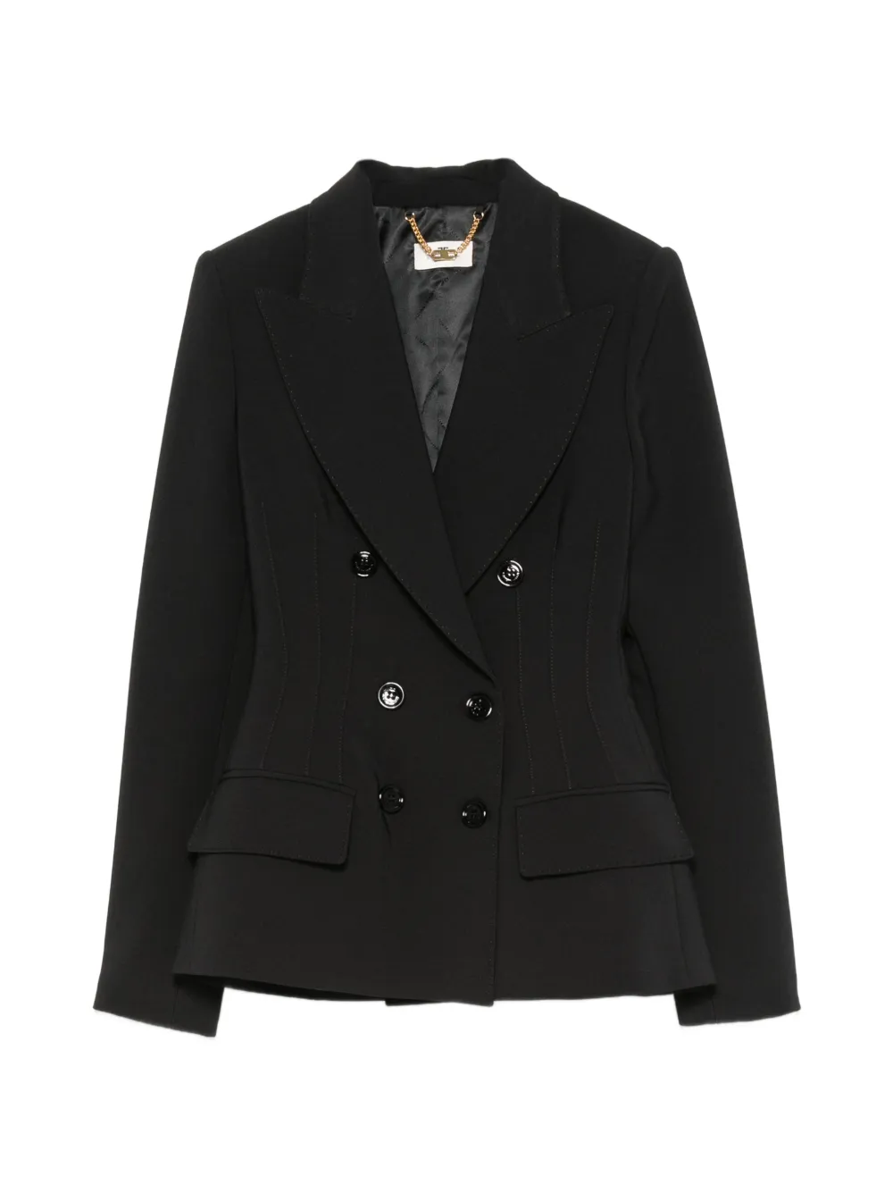 Elisabetta Franchi double-breasted peaked-lapel blazer - Schwarz