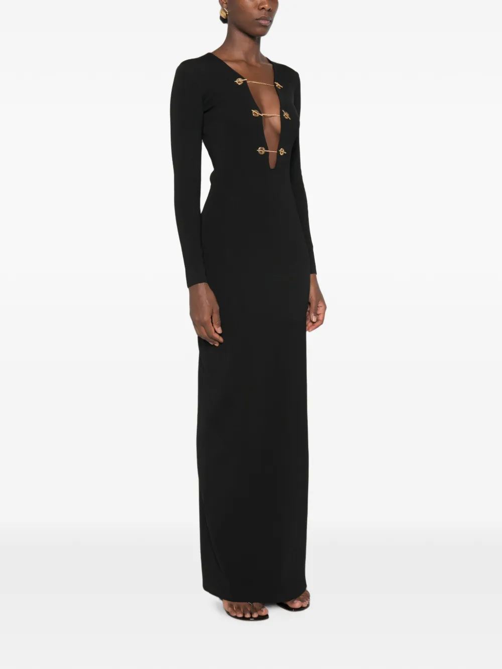 Elisabetta Franchi Uitgesneden maxi-jurk Zwart