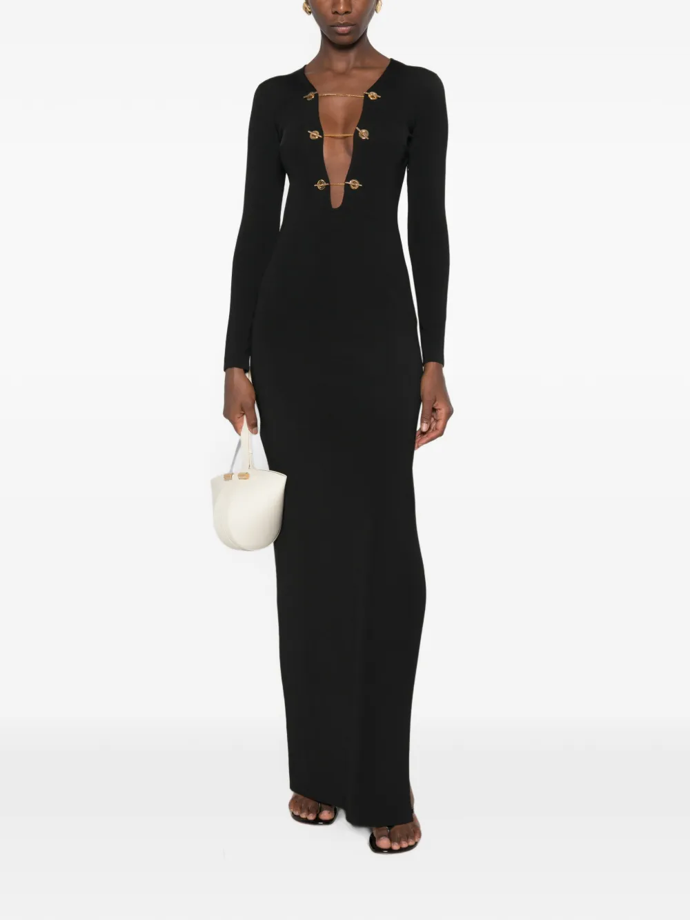 Elisabetta Franchi Uitgesneden maxi-jurk Zwart