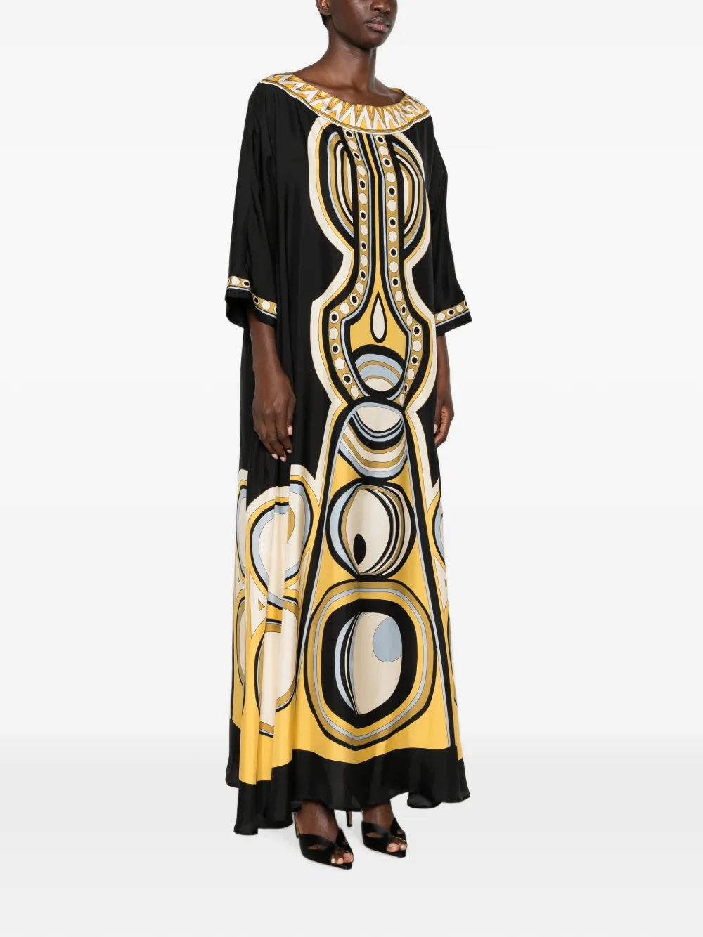 La DoubleJ Jurk met Sacred Heart-print Zwart