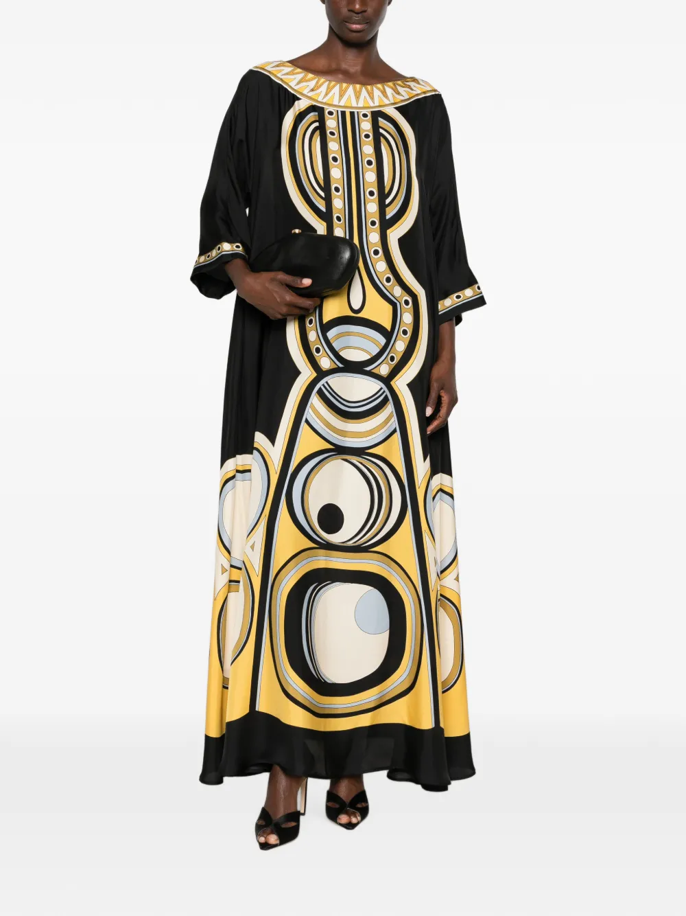 La DoubleJ Jurk met Sacred Heart-print Zwart