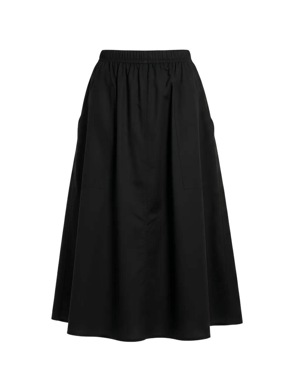 Black Label elasticated A-line midi skirt - Nero