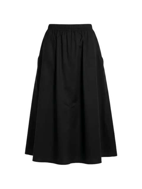 Black Label elasticated A-line midi skirt