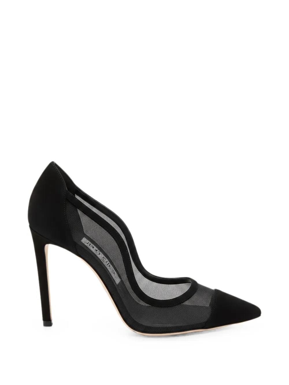 Jimmy Choo Brigitte mesh-panel suede heeled pumps Zwart