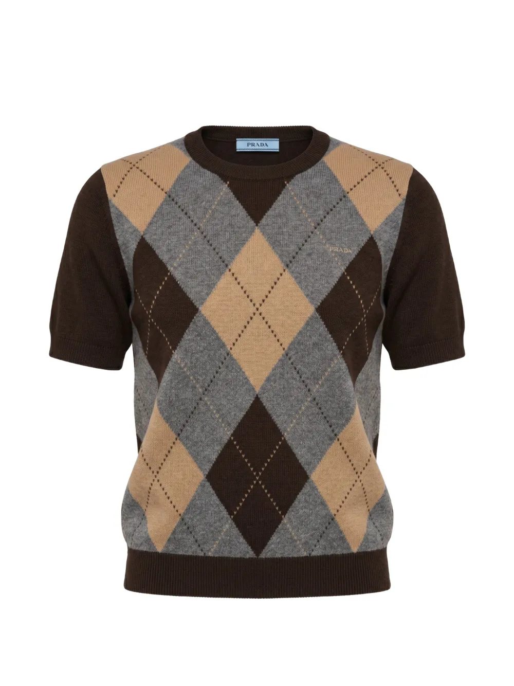Prada Pullover mit Argyle-Muster - Braun
