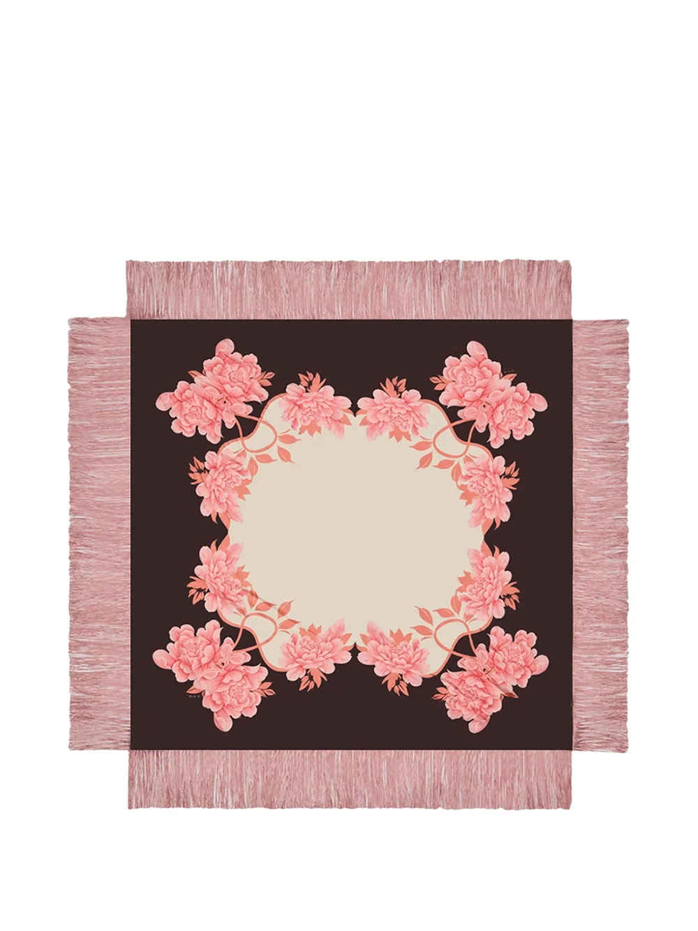 La DoubleJ reversible fringed scarf - Schwarz