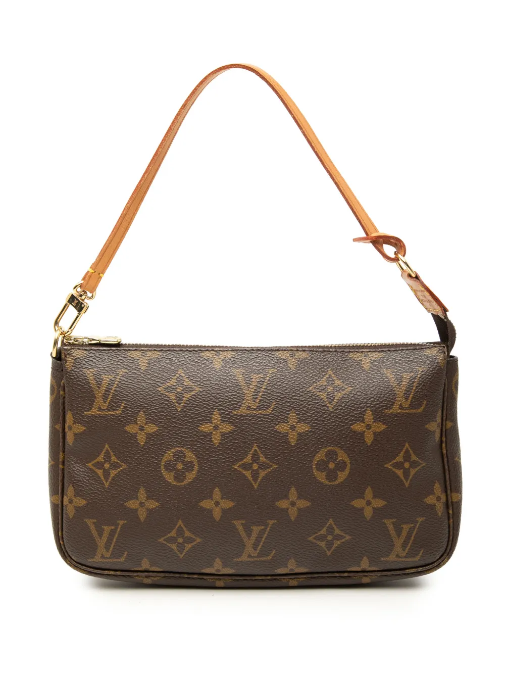 Pre-owned Louis Vuitton 1999 Monogram Pochette Accessoires Shoulder Bag In Brown