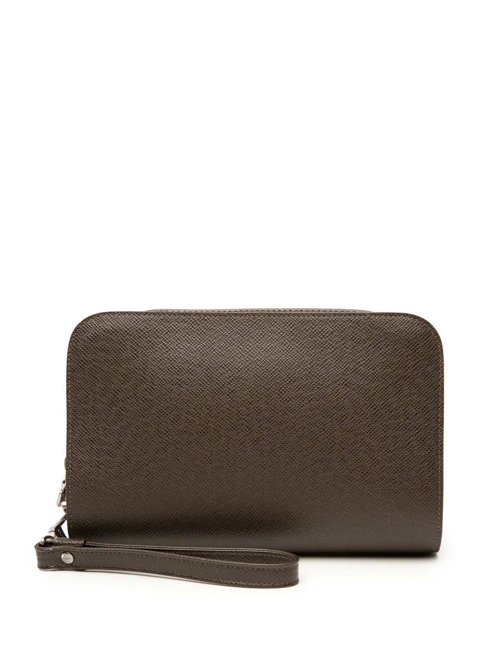 Pre-owned Louis Vuitton 2004 Taiga Pochette Baikal Clutch Bag In Brown