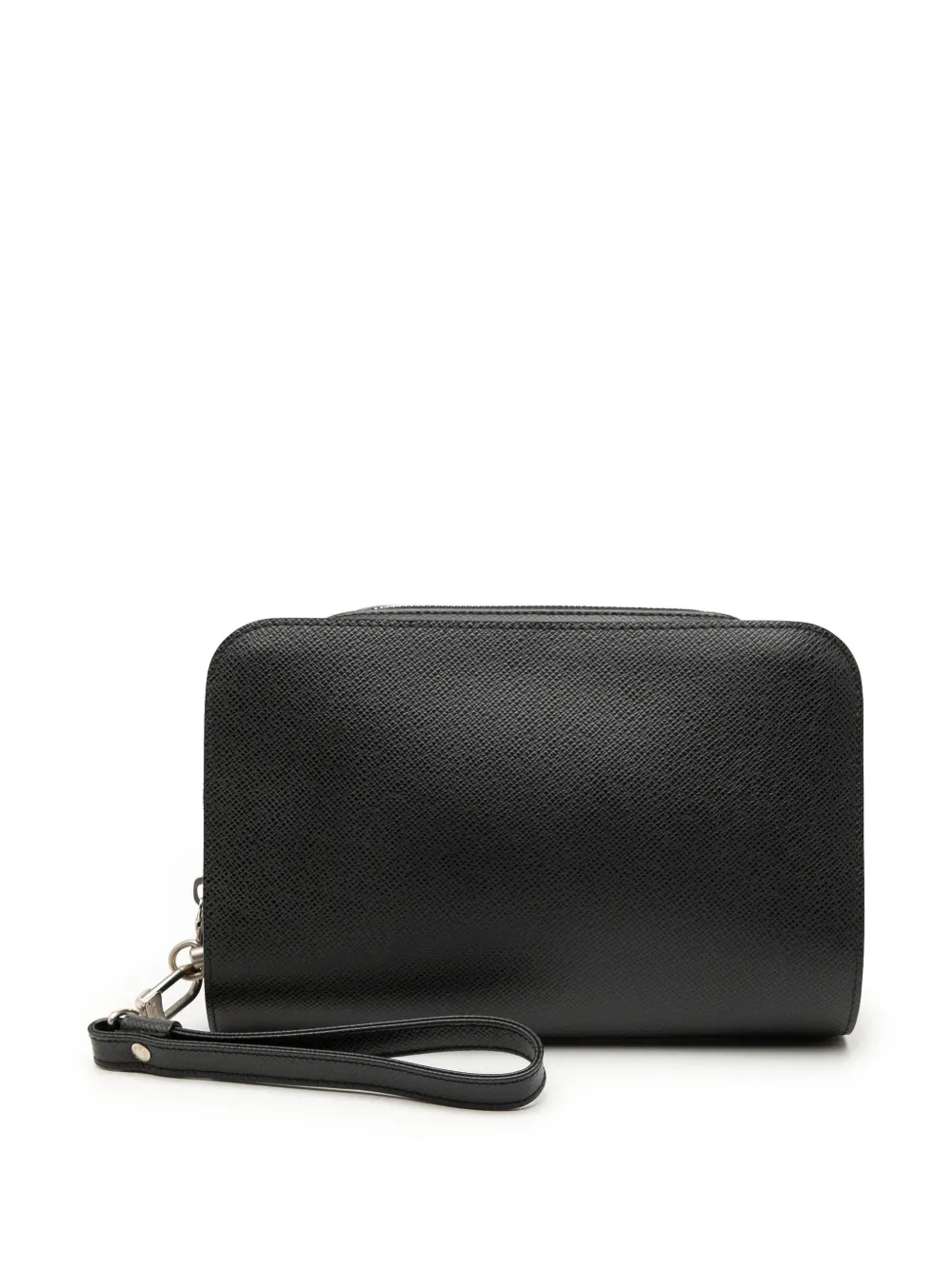 Pre-owned Louis Vuitton 2004 Taiga Pochette Baikal Clutch Bag In Black