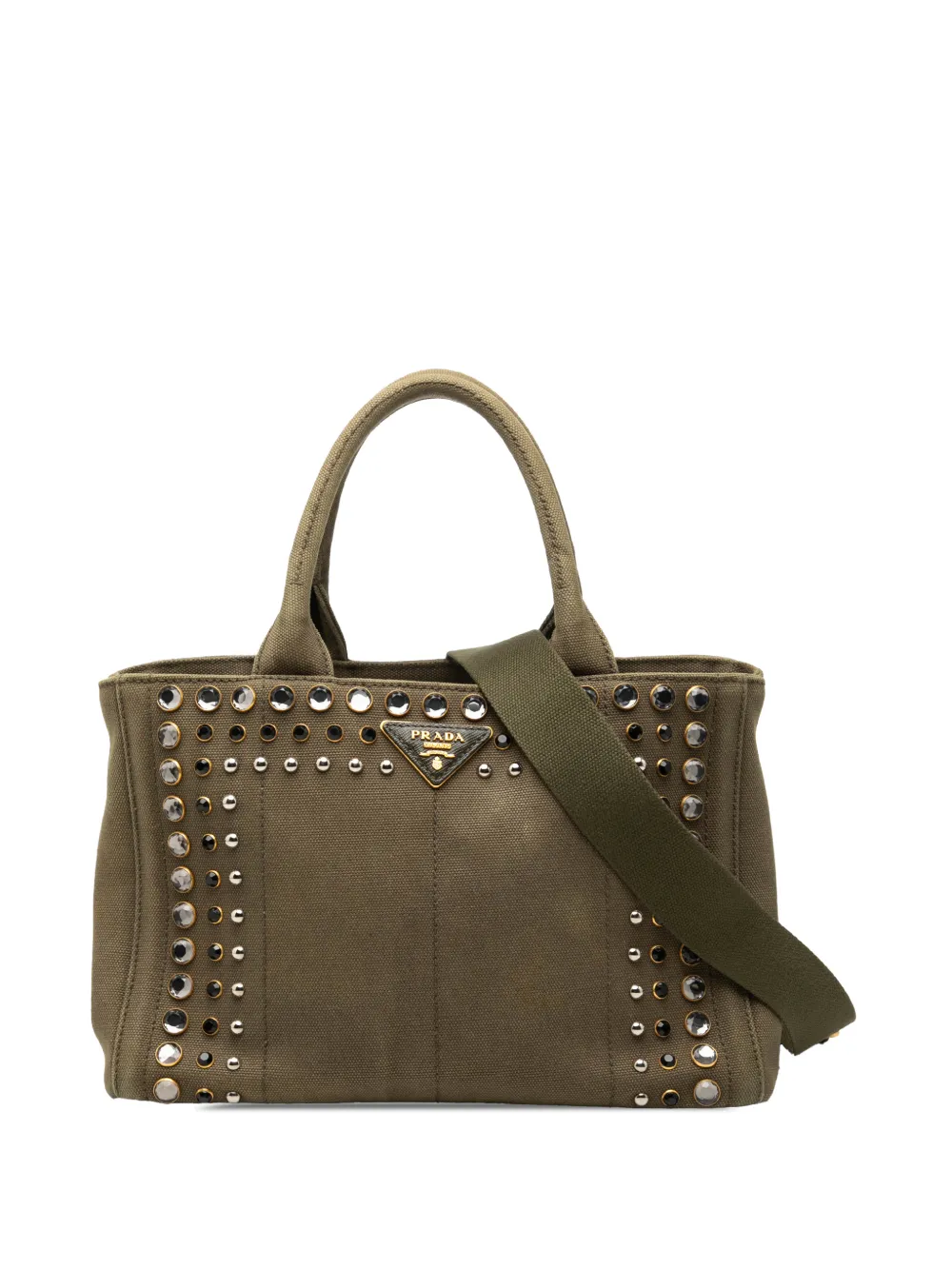 Prada Pre-Owned Borsa a tracolla Canapa Bijoux piccola in tela 2010-2026 - Marrone