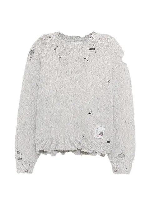 Maison MIHARA YASUHIRO distressed cable-knit sweater