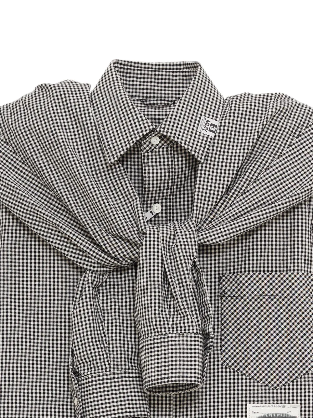 Maison MIHARA YASUHIRO Gelaagd overhemd met gingham-ruit Zwart