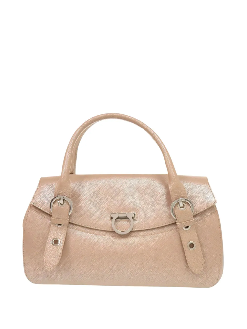Ferragamo Pre-Owned Borsa a mano Gancini in pelle di vitello metallizzata 2000-2007 - Rosa