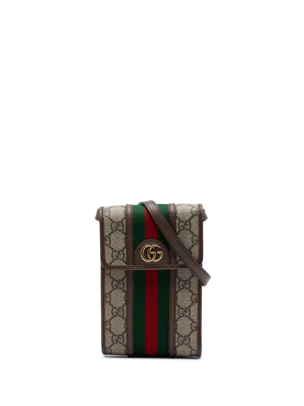 Gucci Pre-Owned Borsa a tracolla Ophidia mini in tessuto GG Supreme con decorazione Web 2016-2026 - Toni neutri