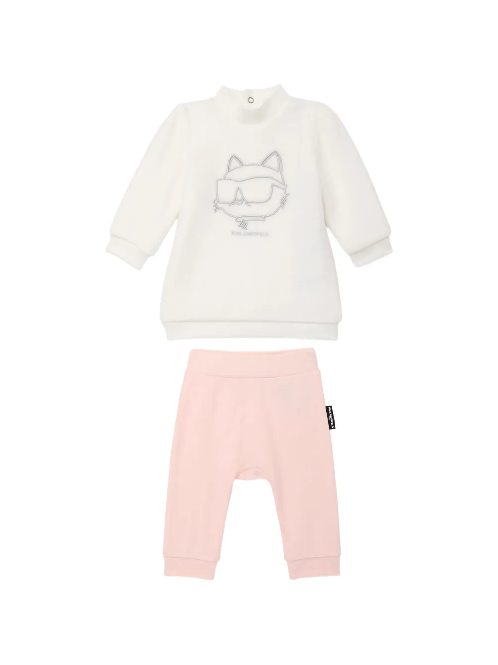 Karl Lagerfeld Kids Ikon Set aus Kleid und Leggings mit Choupette-Stickerei - Weiß