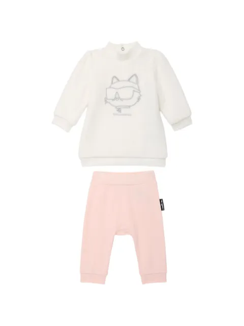 Karl Lagerfeld Kids Ikon Choupette-embroidered dress and leggings set