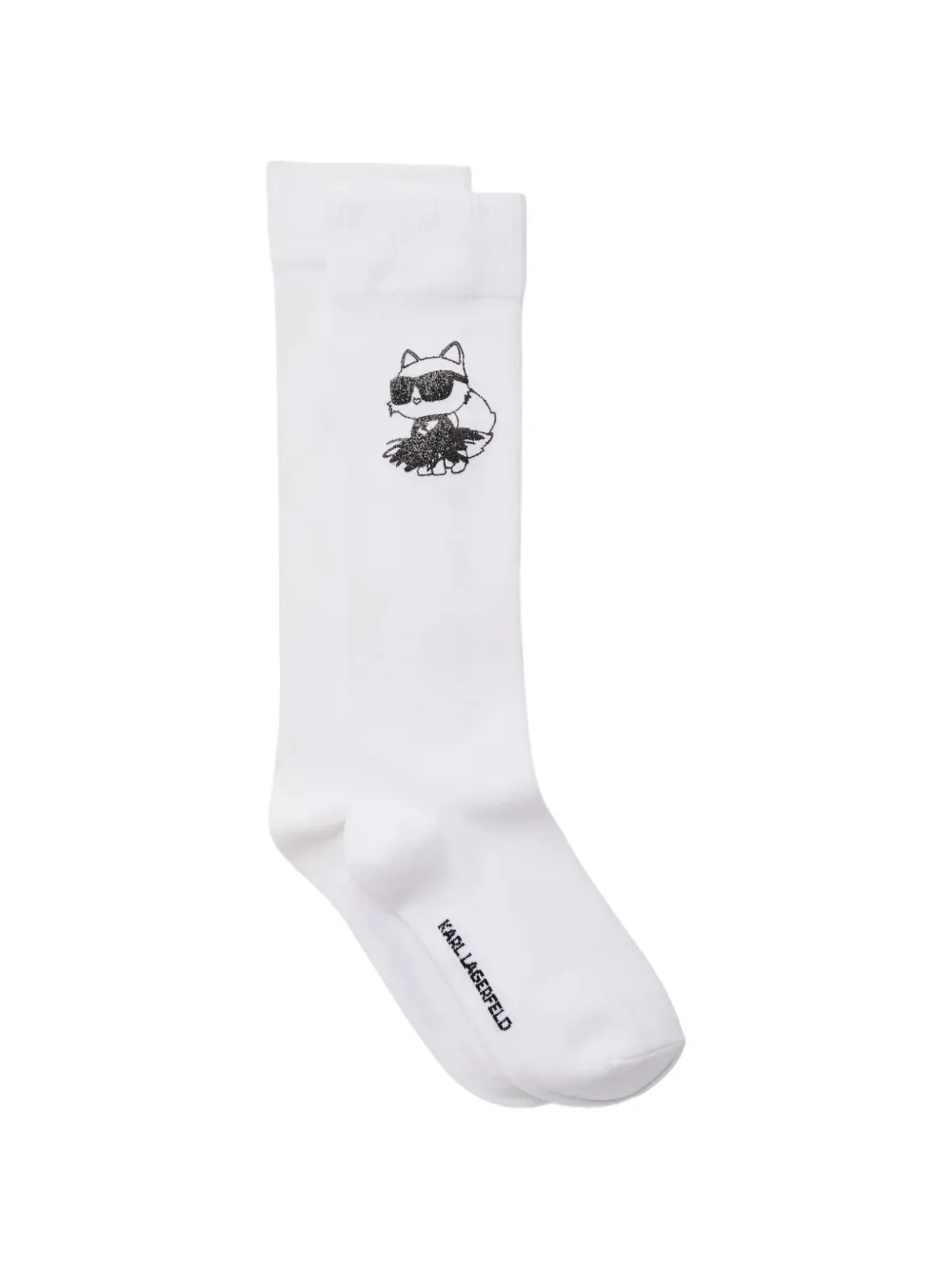 Karl Lagerfeld Kids Calzini con decorazione Choupette - Bianco