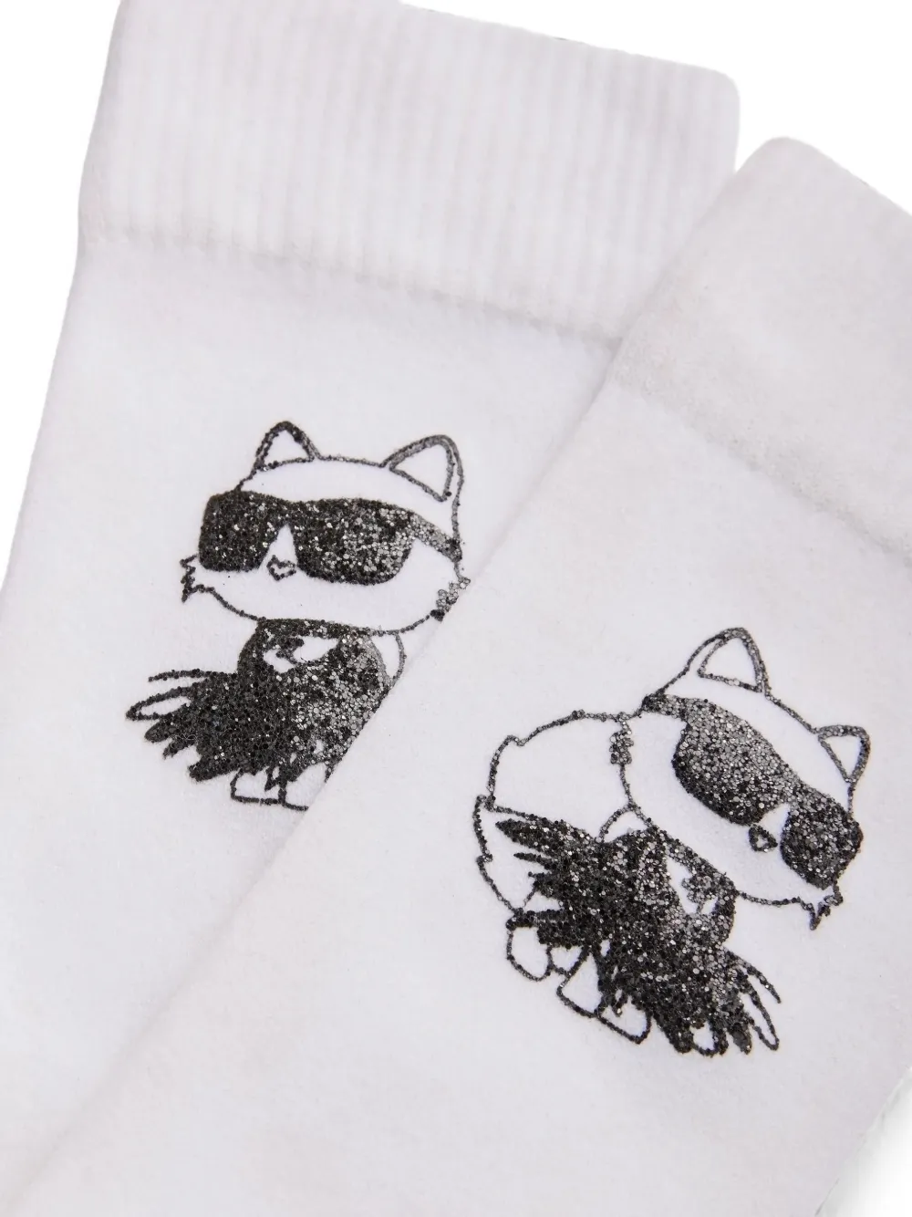 Karl Lagerfeld Kids Sokken met Choupette-verfraaiing Wit