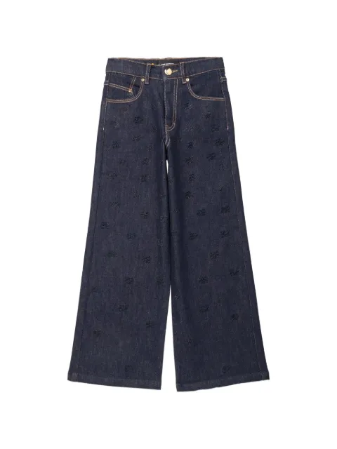 Karl Lagerfeld Kids rhinestone-embellished wide-leg jeans