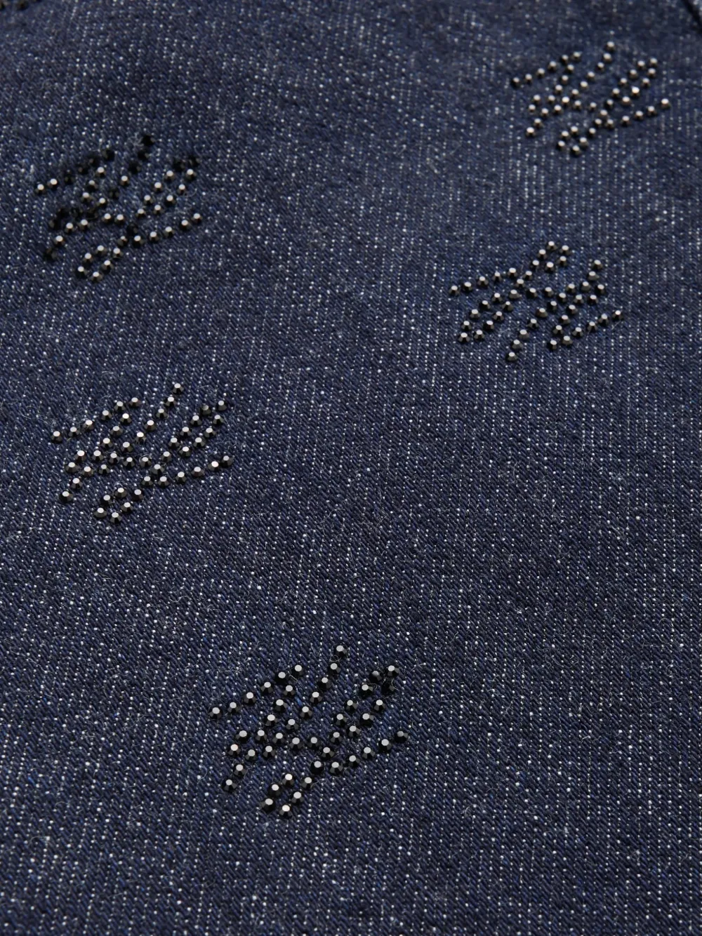 Karl Lagerfeld Kids Jeans verfraaid met stras en wijde pijpen Blauw