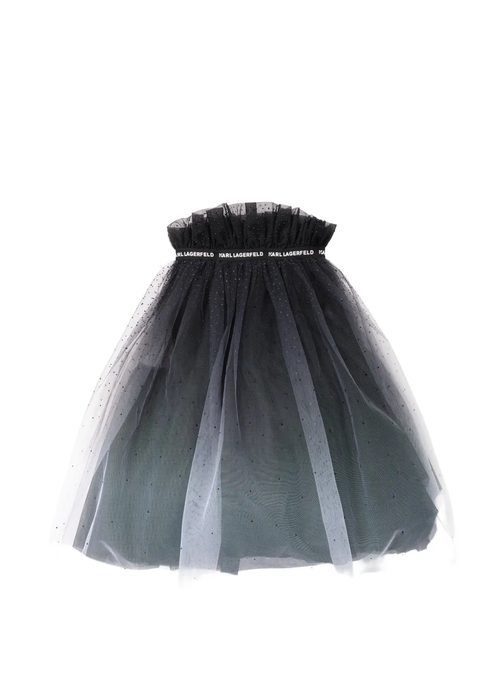 Karl Lagerfeld Kids crystal-embellished ruffled skirt Zwart