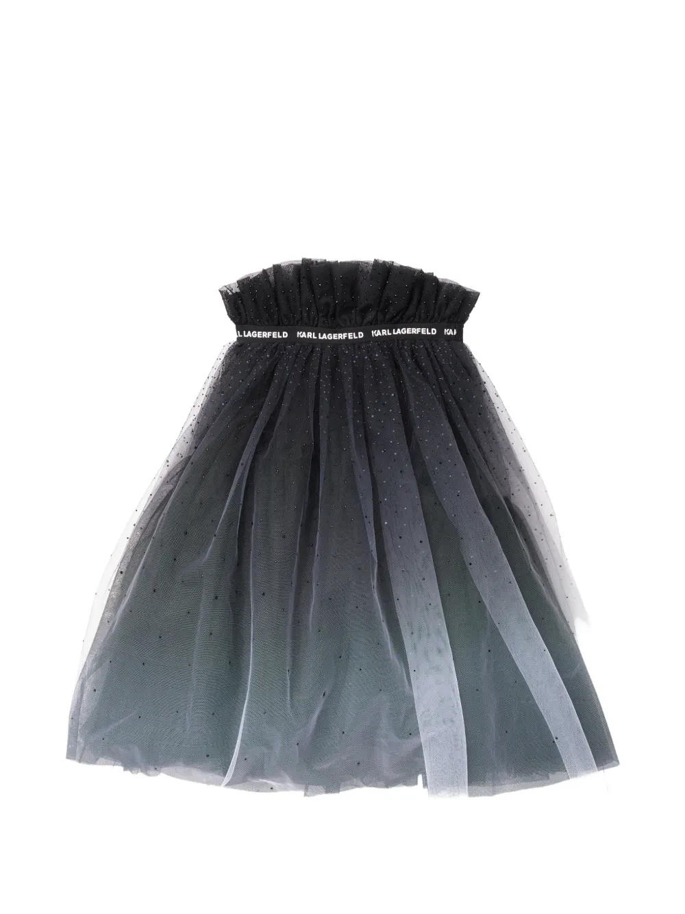 Karl Lagerfeld Kids crystal-embellished ruffled skirt Zwart