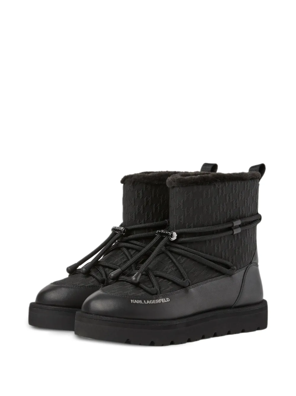 Karl Lagerfeld thermo mid-lace boots Zwart