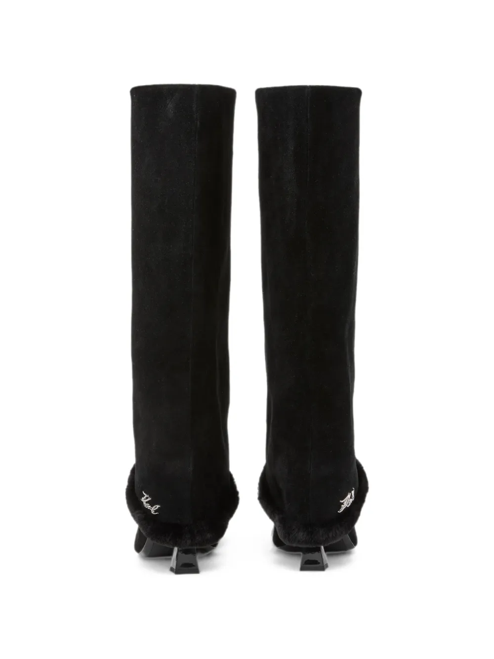 Karl Lagerfeld Debutante fold-down high-leg boots Zwart