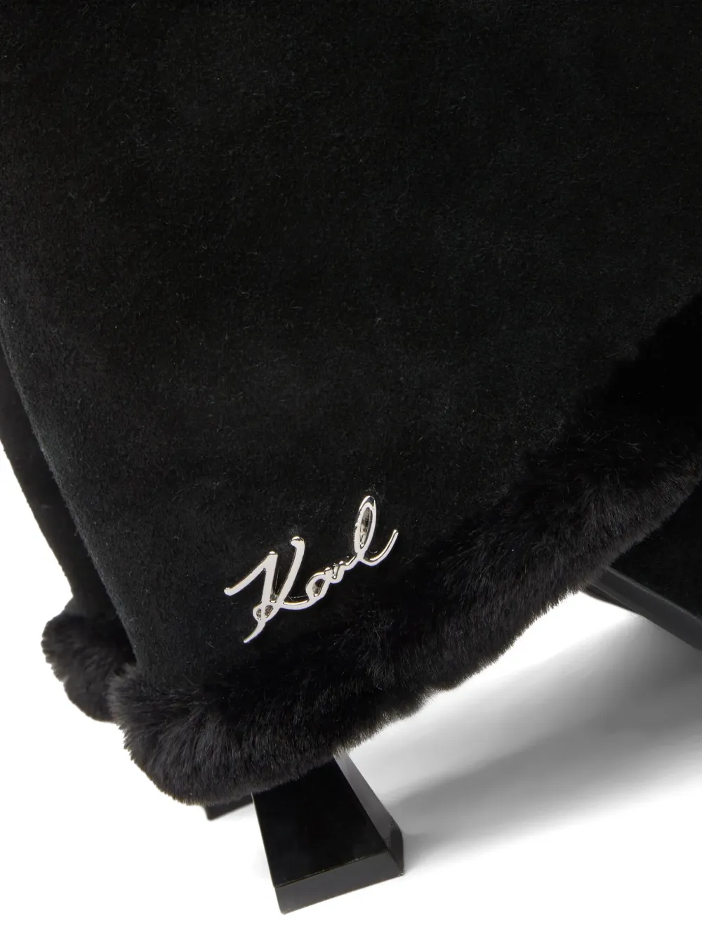 Karl Lagerfeld Debutante fold-down high-leg boots Zwart