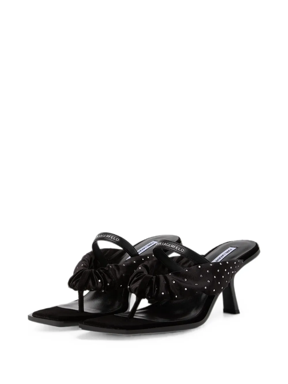 Karl Lagerfeld crystal-embellished ruched sandals Zwart