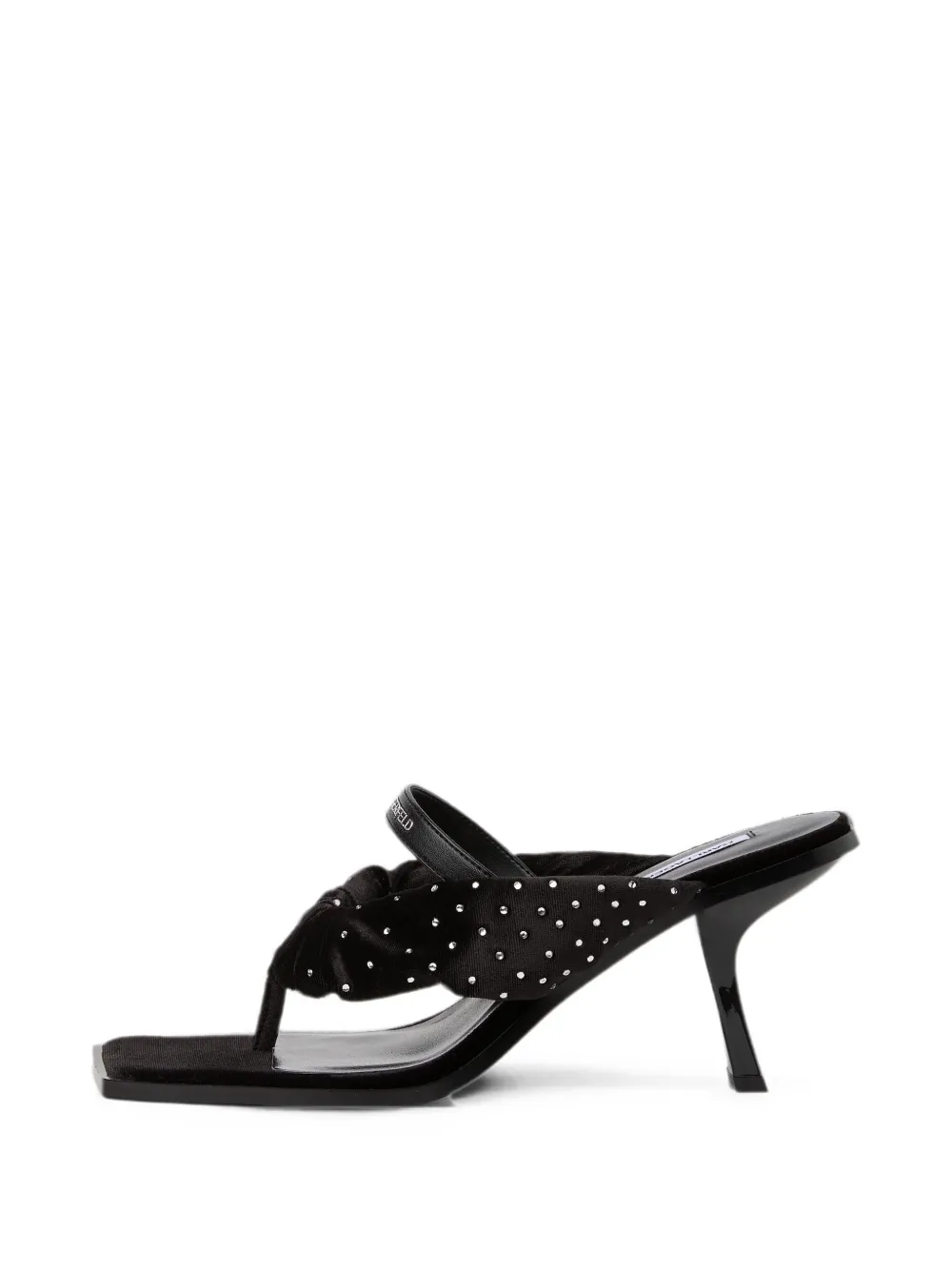 Karl Lagerfeld crystal-embellished ruched sandals Zwart