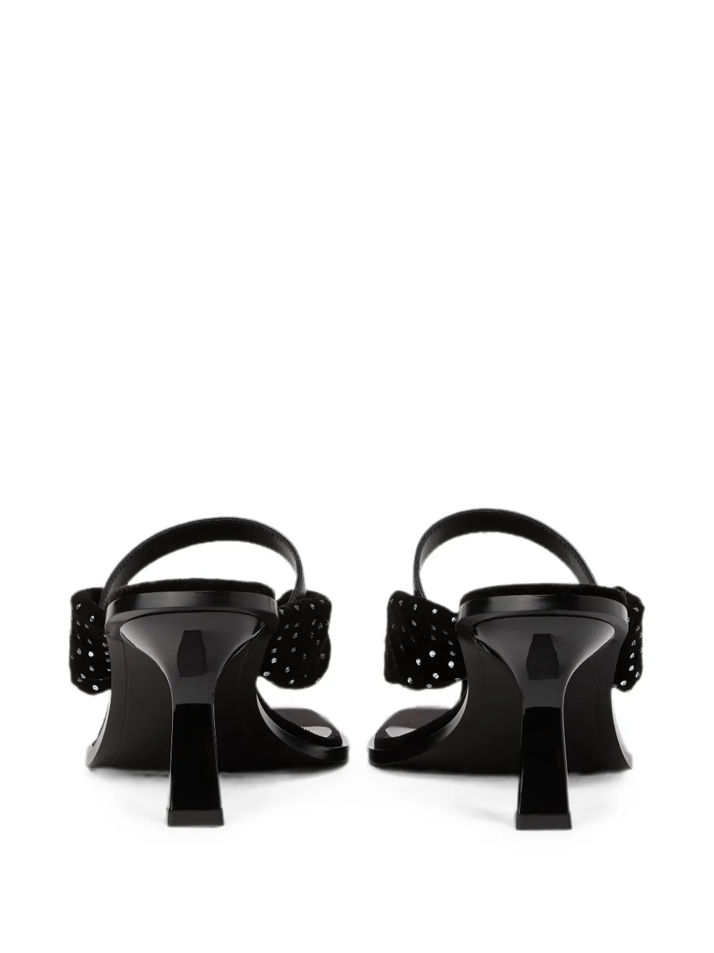 Karl Lagerfeld crystal-embellished ruched sandals Zwart