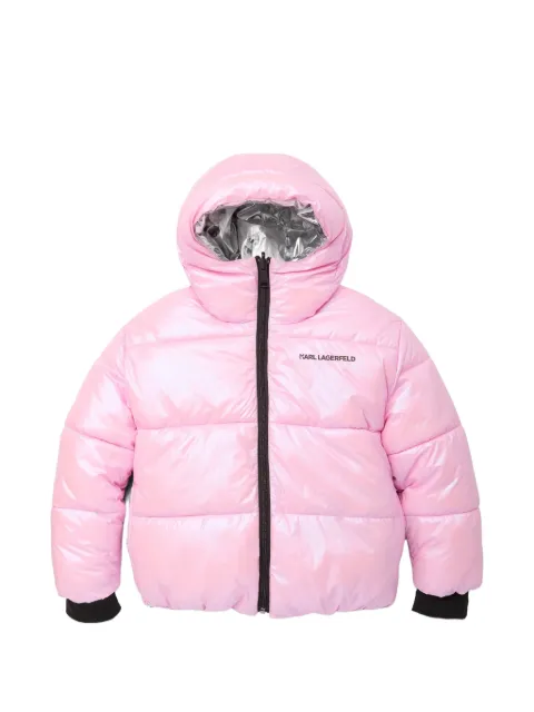 Karl Lagerfeld Kids reversible hooded puffer jacket