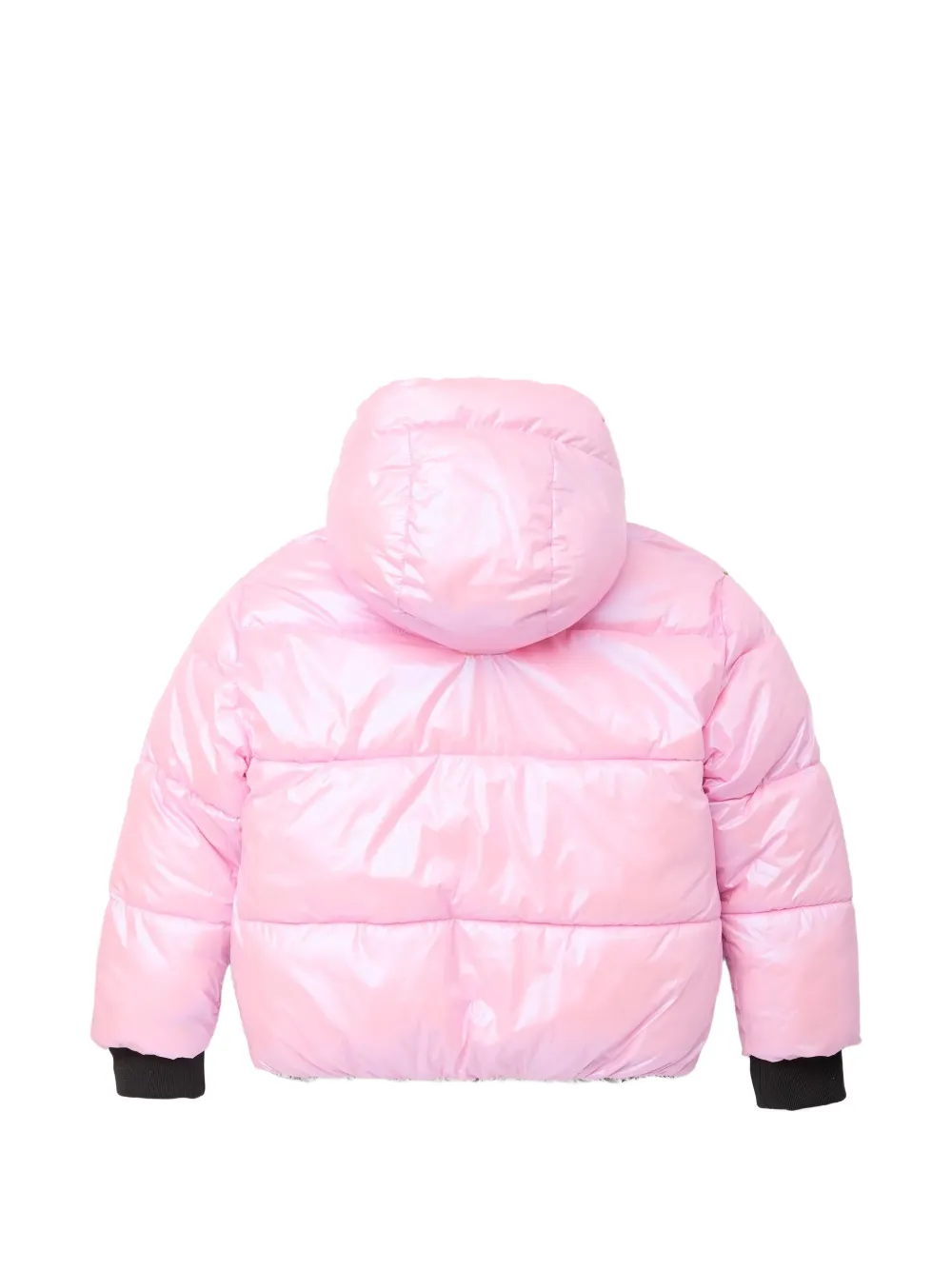 Karl Lagerfeld Kids reversible hooded puffer jacket Roze