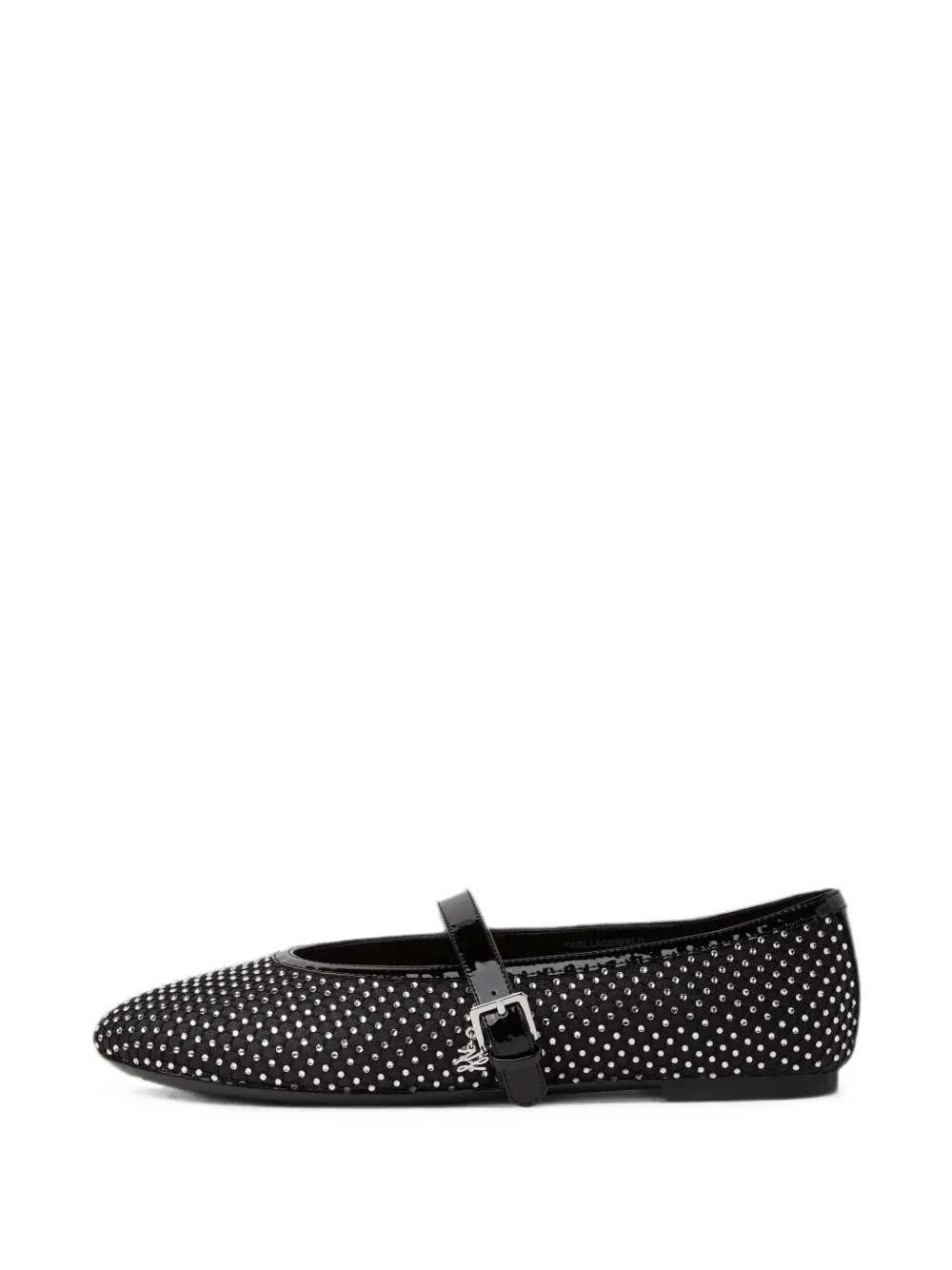 Karl Lagerfeld Karo crystal-embellished ballet flats Zwart