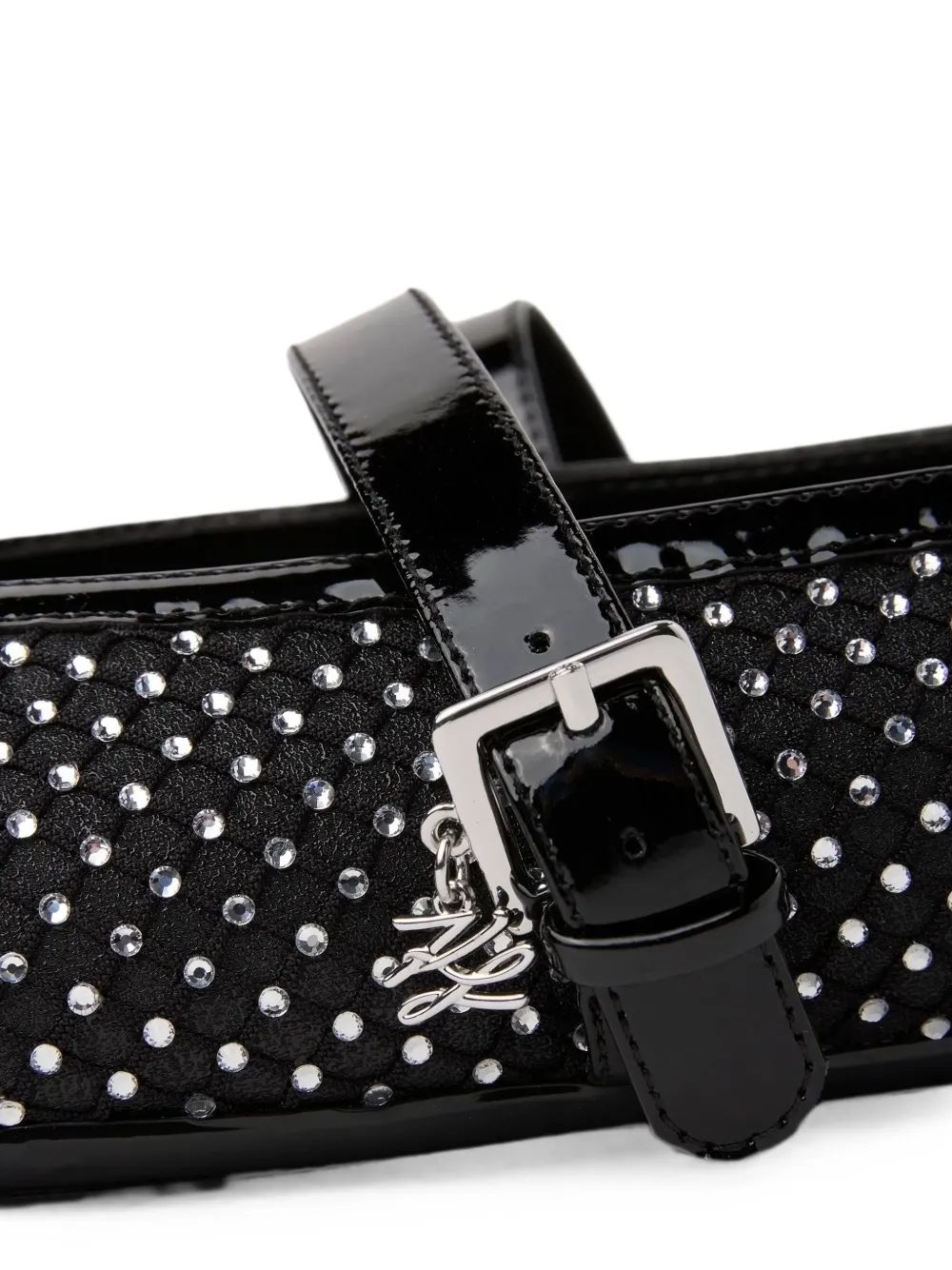Karl Lagerfeld Karo crystal-embellished ballet flats Zwart