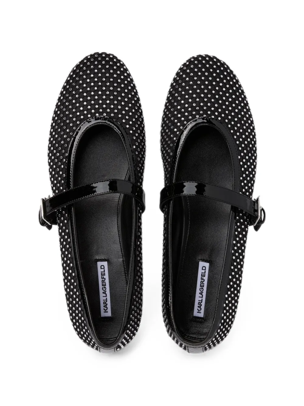 Karl Lagerfeld Karo crystal-embellished ballet flats Zwart