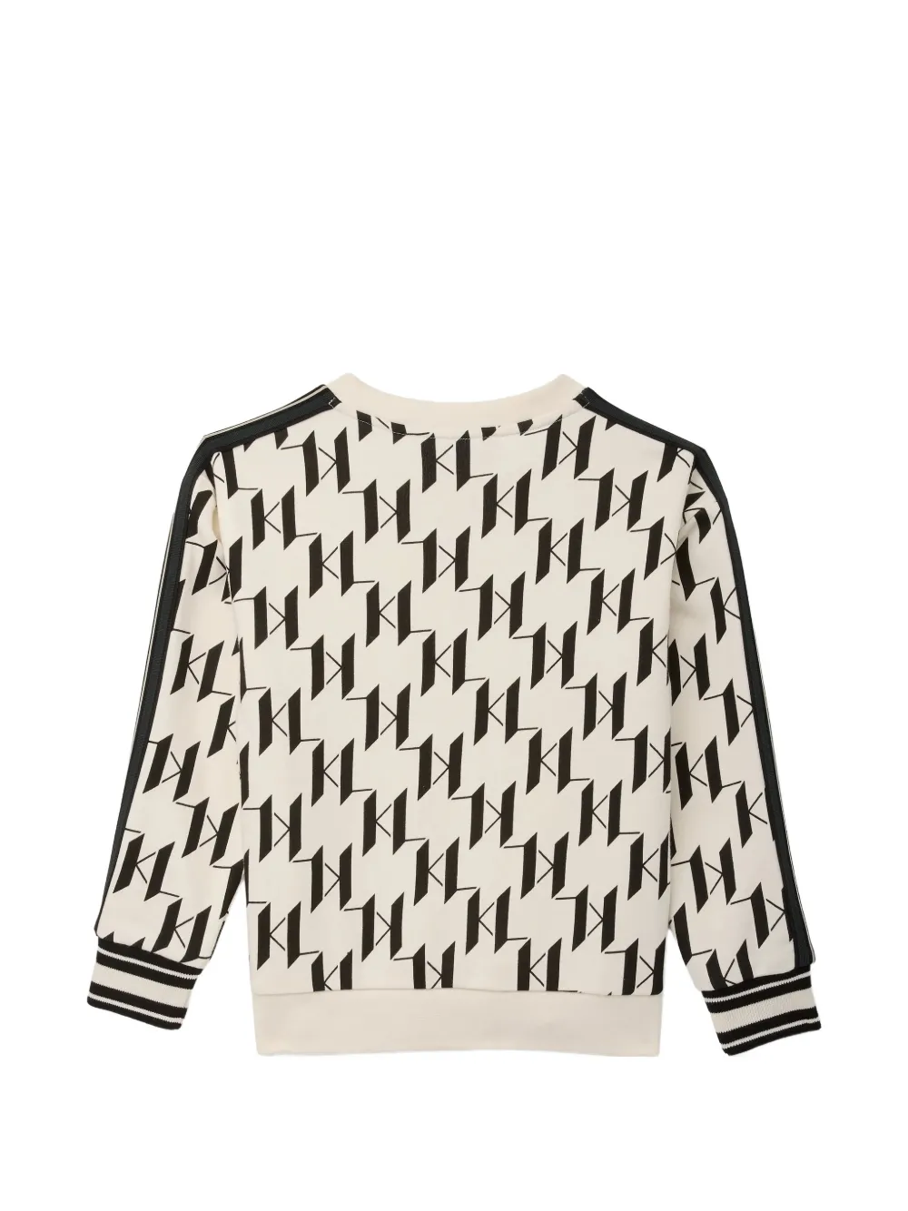 Karl Lagerfeld Kids monogram-print logo-patch cotton sweatshirt Beige