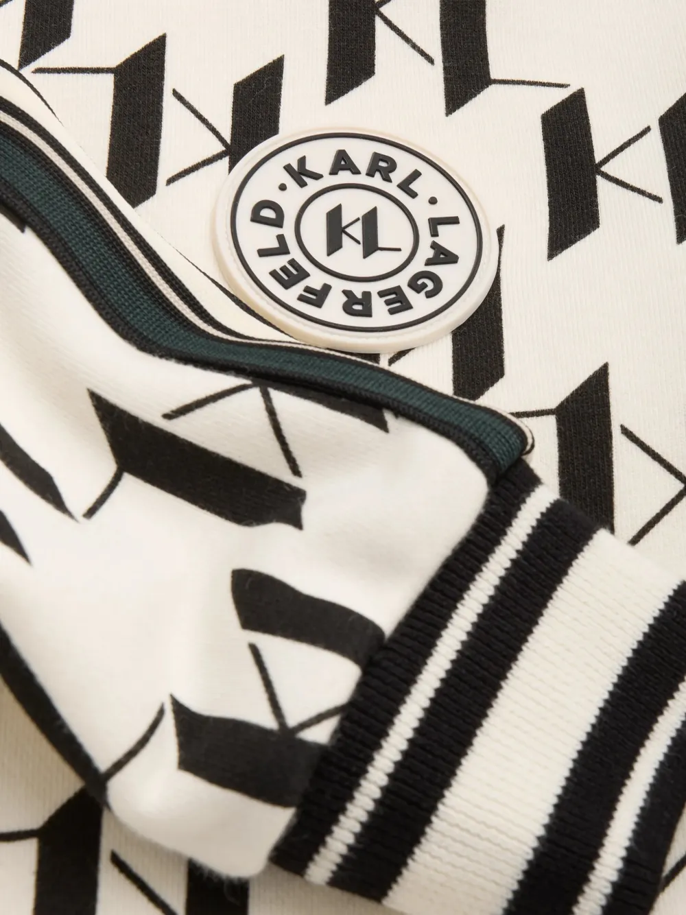 Karl Lagerfeld Kids monogram-print logo-patch cotton sweatshirt Beige