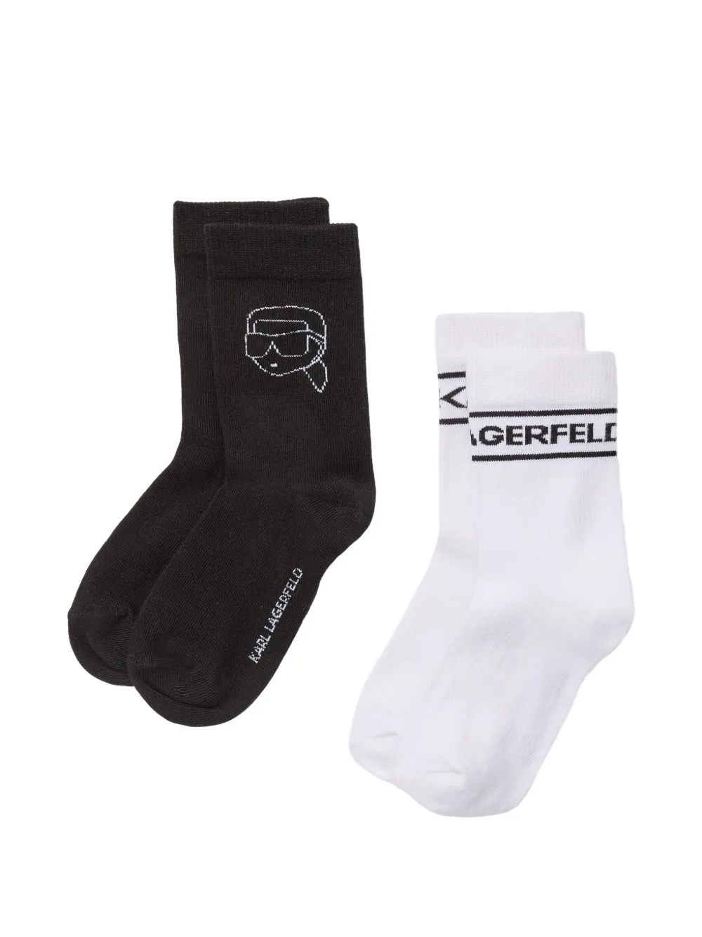 Karl Lagerfeld Kids Twee paar sokken met logodetail Zwart