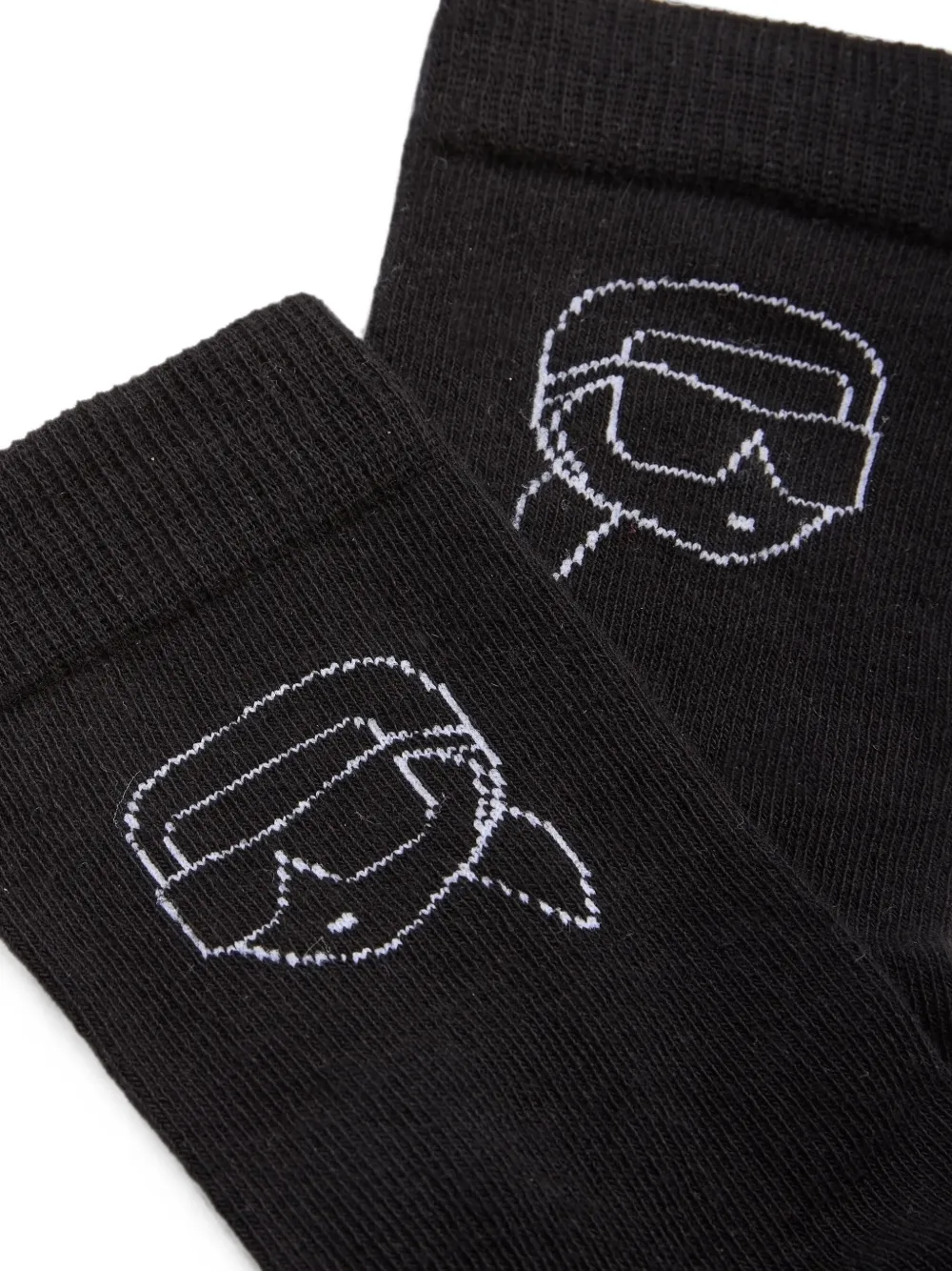 Karl Lagerfeld Kids Twee paar sokken met logodetail Zwart