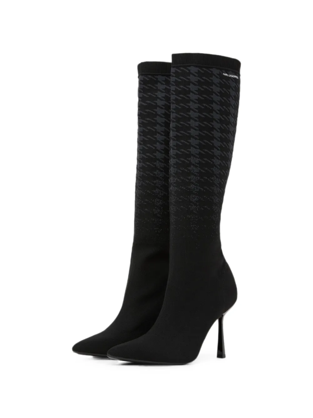 Karl Lagerfeld Pandara gradient high-leg knit boots Zwart