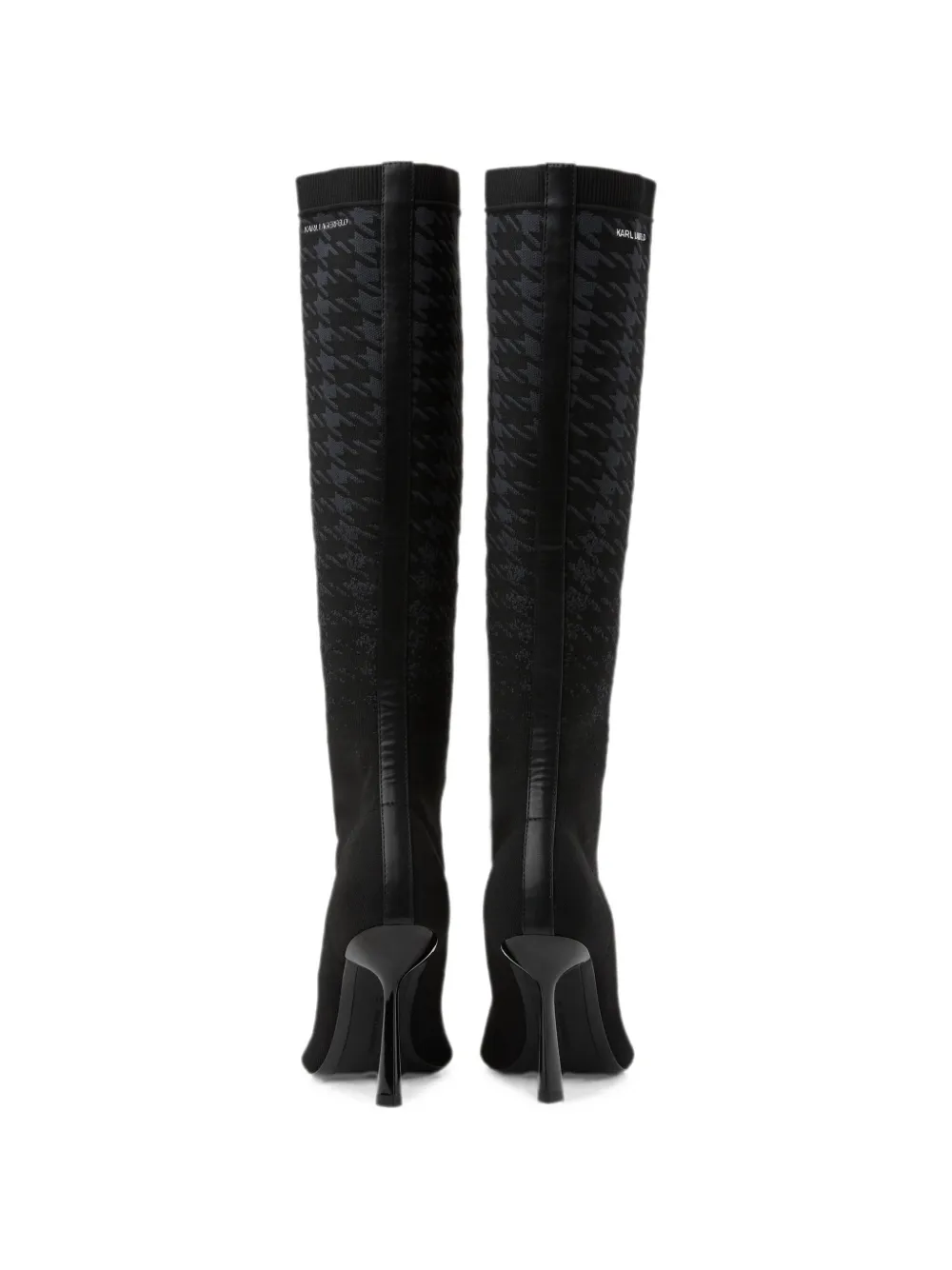 Karl Lagerfeld Pandara gradient high-leg knit boots Zwart