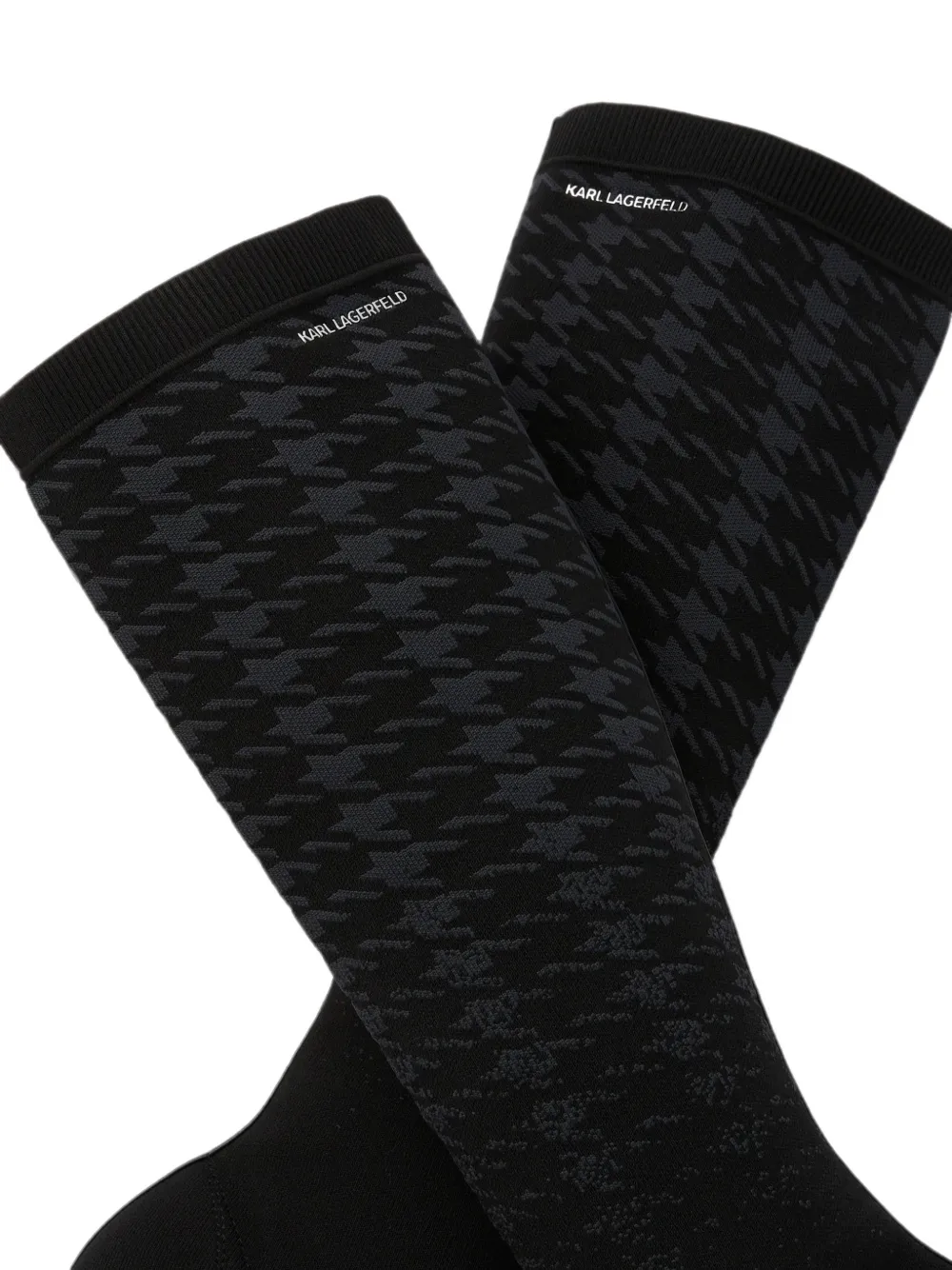 Karl Lagerfeld Pandara gradient high-leg knit boots Zwart
