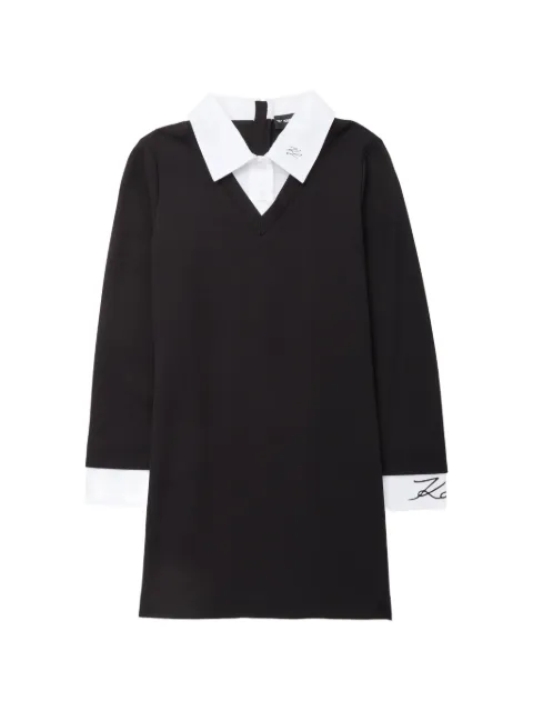 Karl Lagerfeld Kids logo-print layered-effect dress