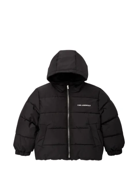 Karl Lagerfeld Kids logo-print hooded puffer jacket