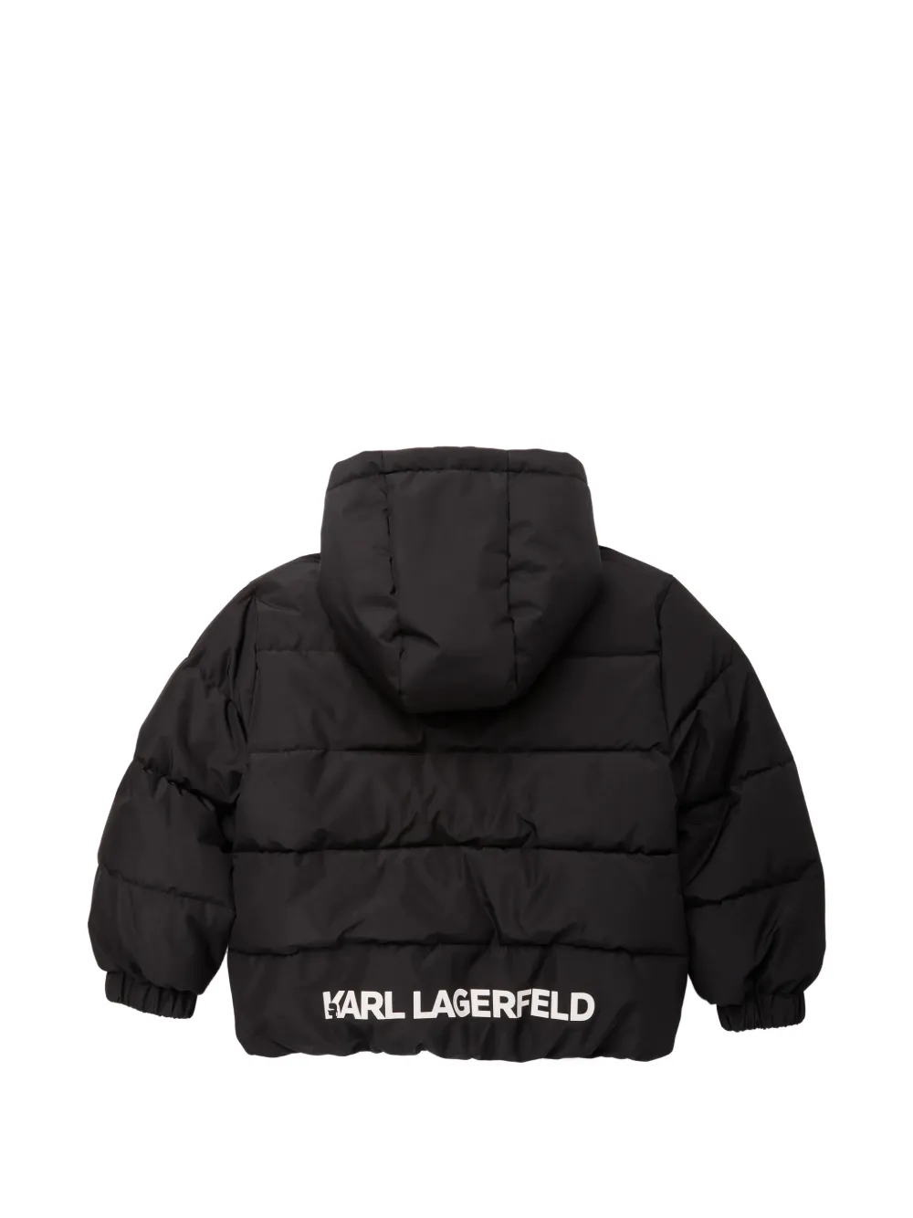 Karl Lagerfeld Kids logo-print hooded puffer jacket Zwart
