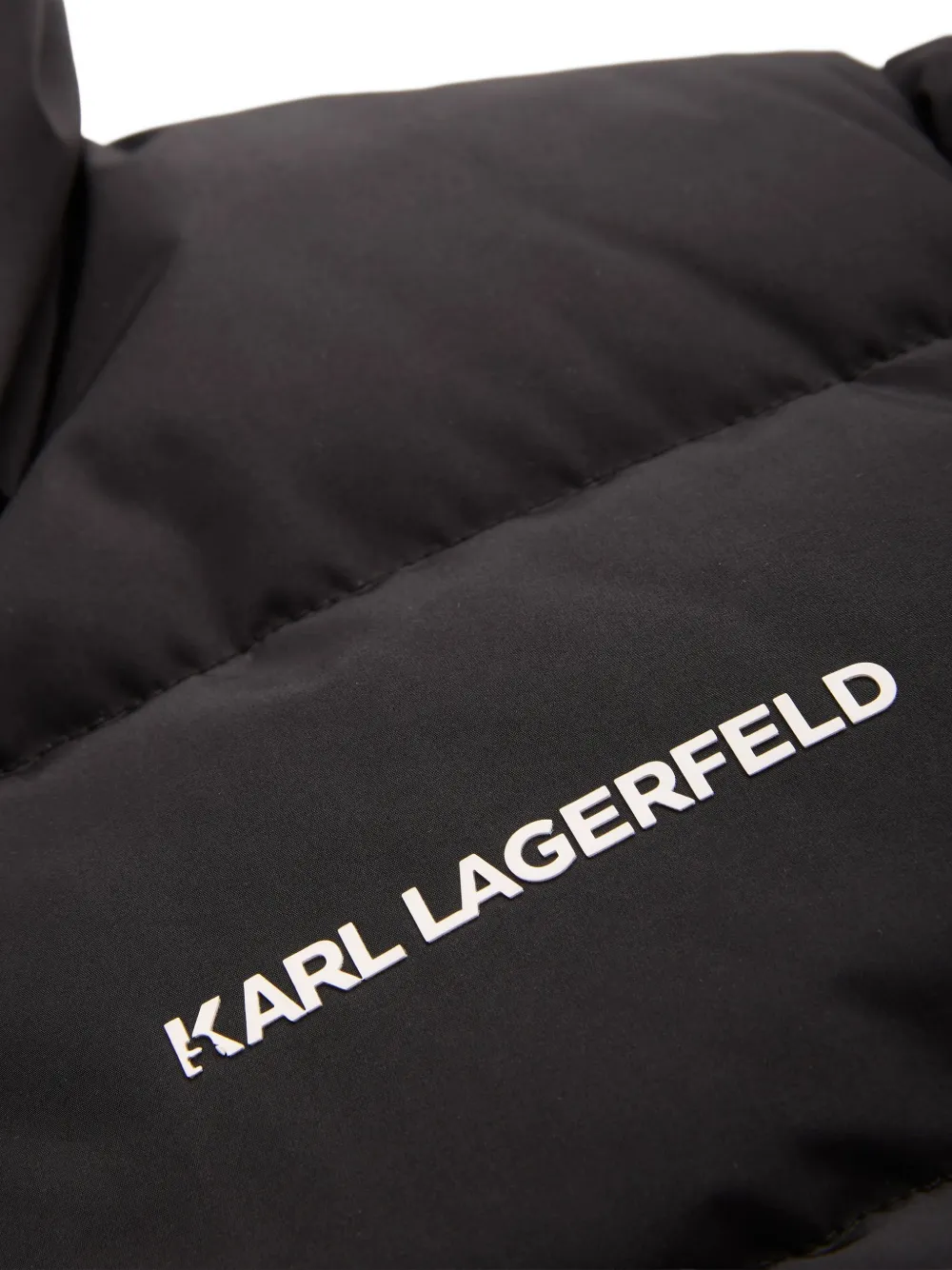 Karl Lagerfeld Kids logo-print hooded puffer jacket Zwart
